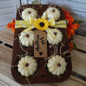 Primitive Fake Pumpkin Muffins - Handmade Farmhouse